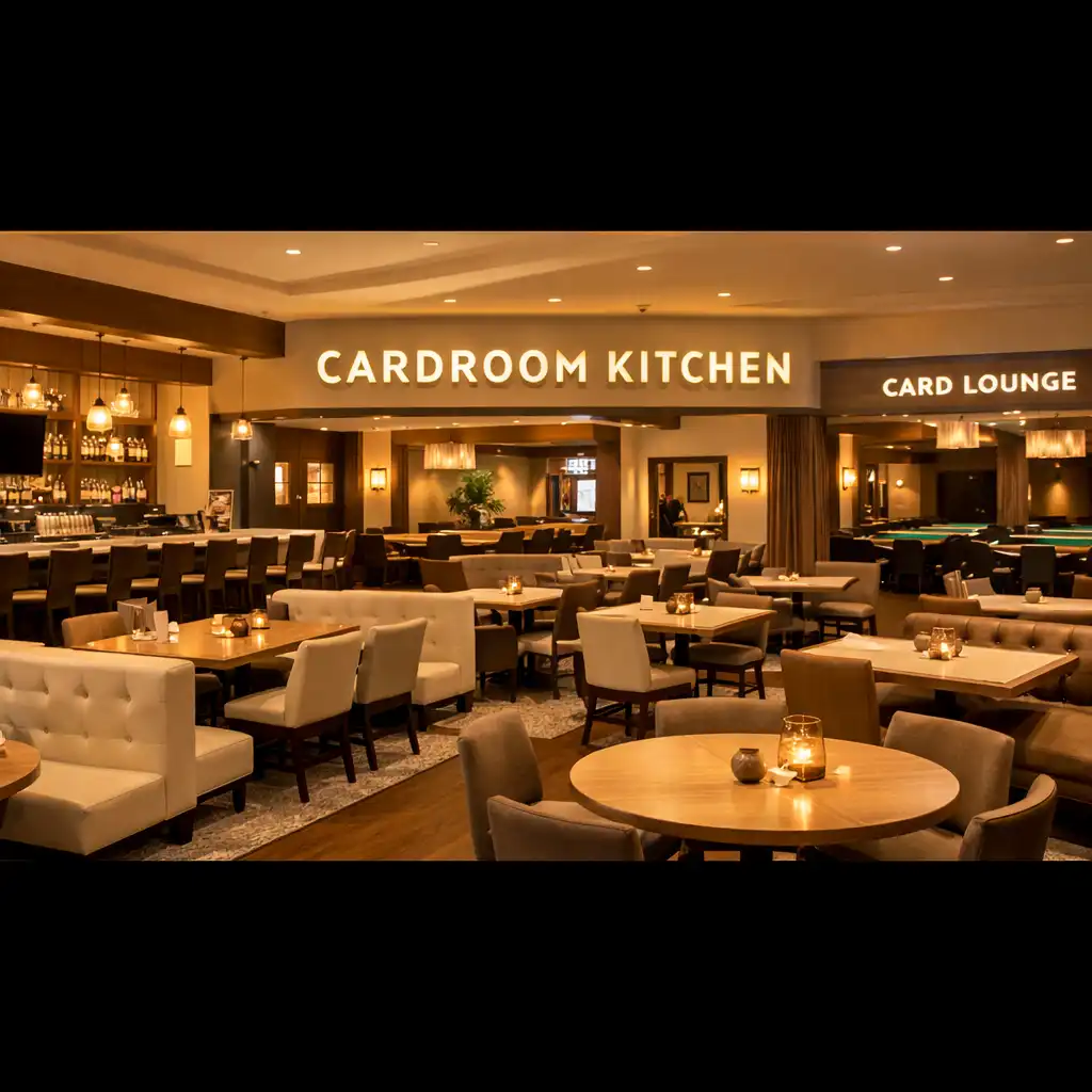 Wide view of the full Cardroom Kitchen venue available for exclusive buyout